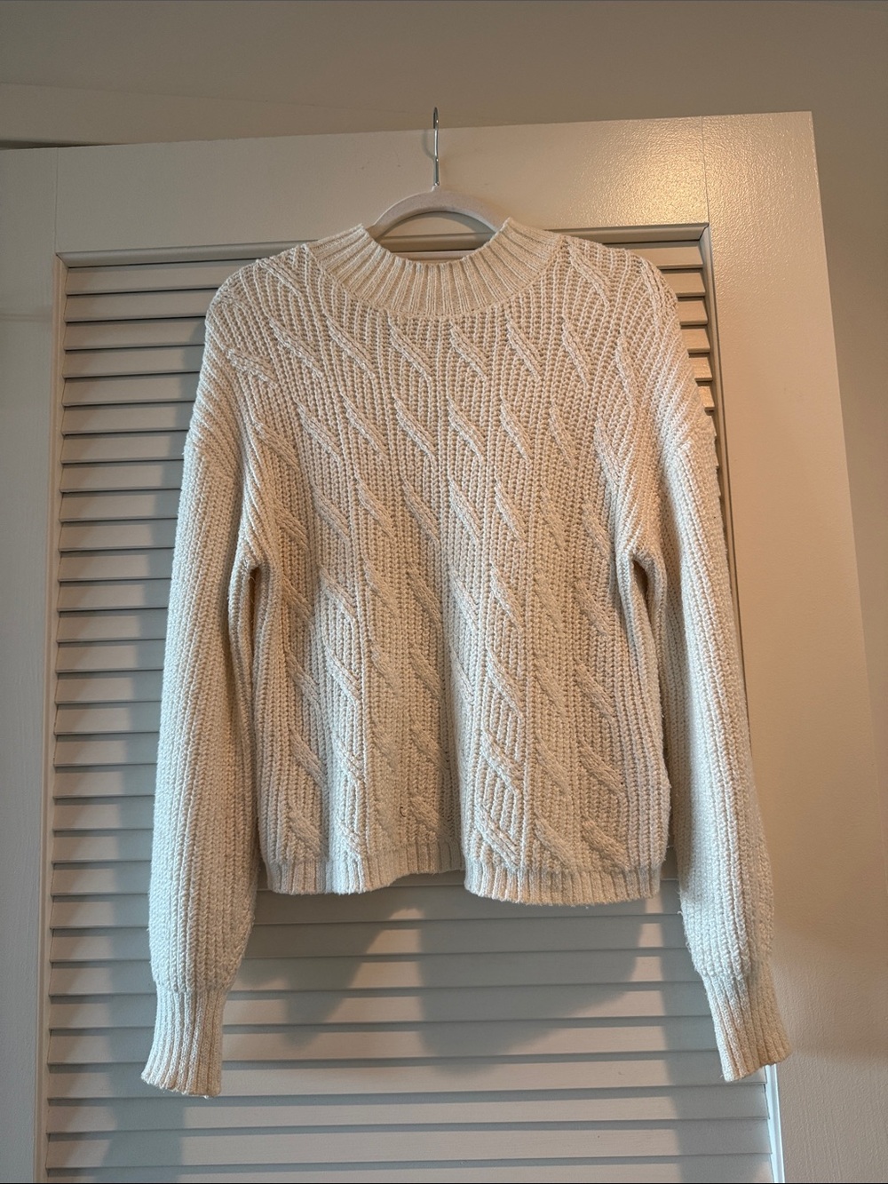 J. Crew Cream Cable Turtleneck Sweater